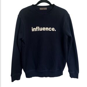 Giordano Navy Blue "influence." Crewneck Sweater